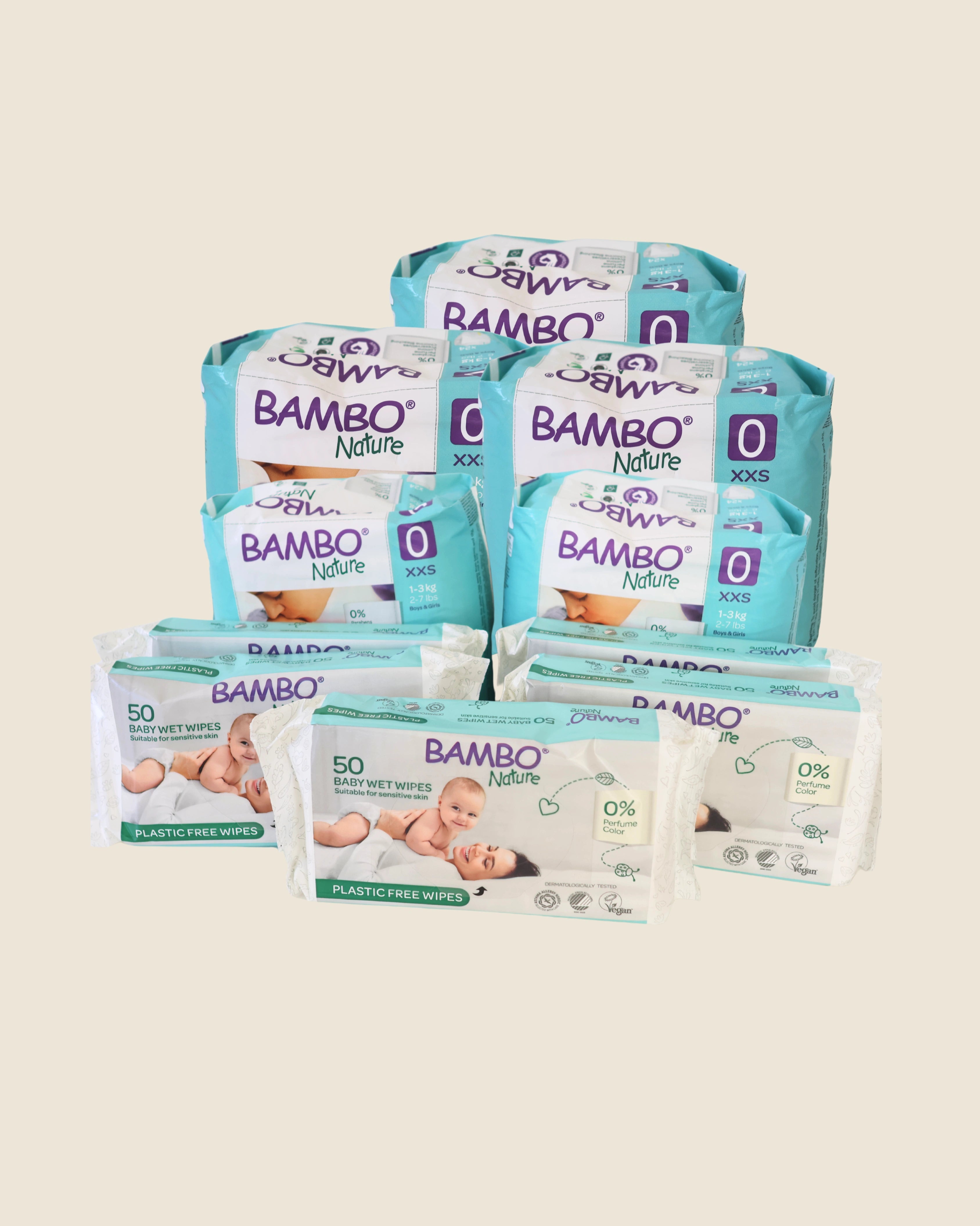 Pack Fraldas + Toalhitas Biodegradáveis Bambo Nature
