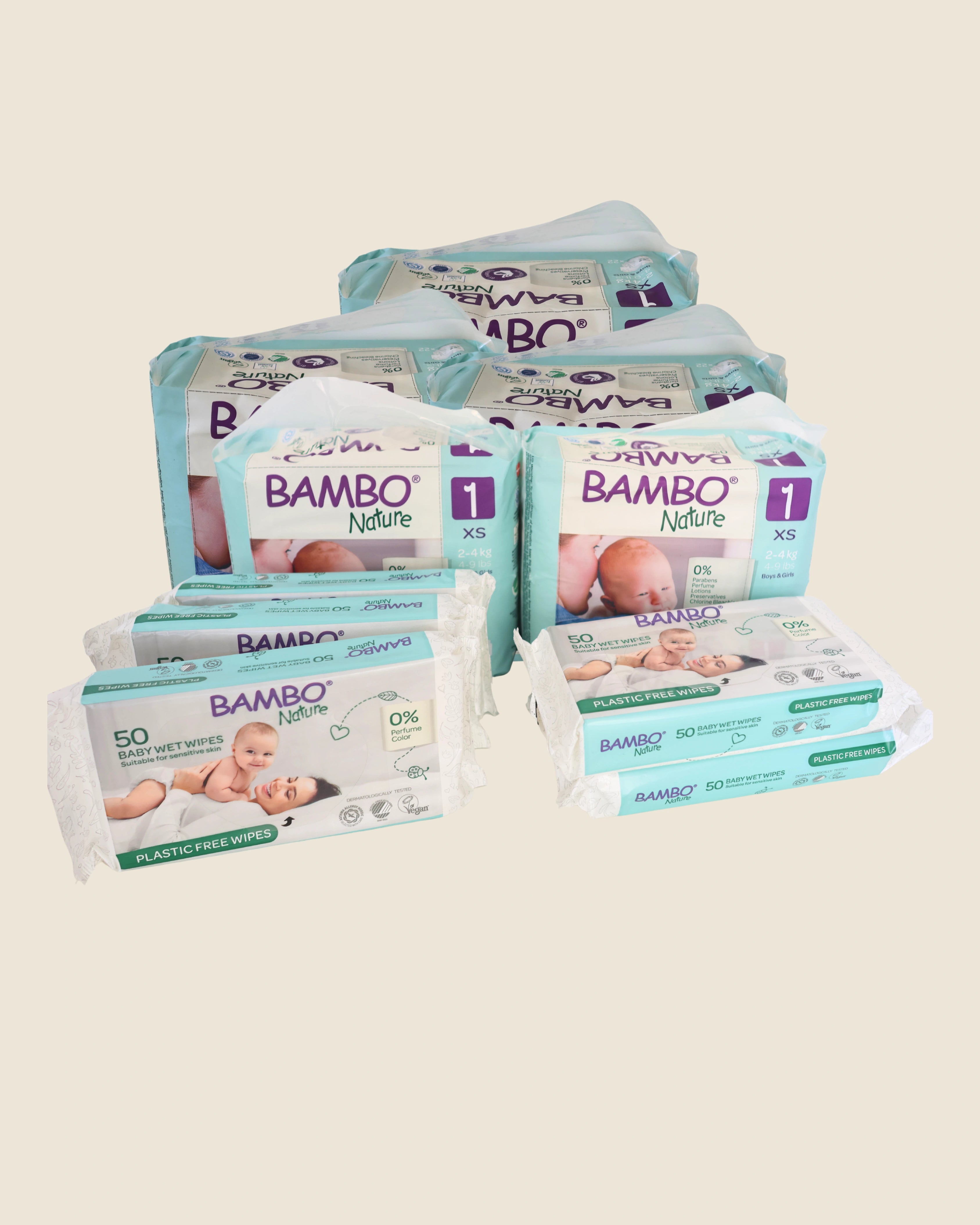 Pack Fraldas + Toalhitas Biodegradáveis Bambo Nature