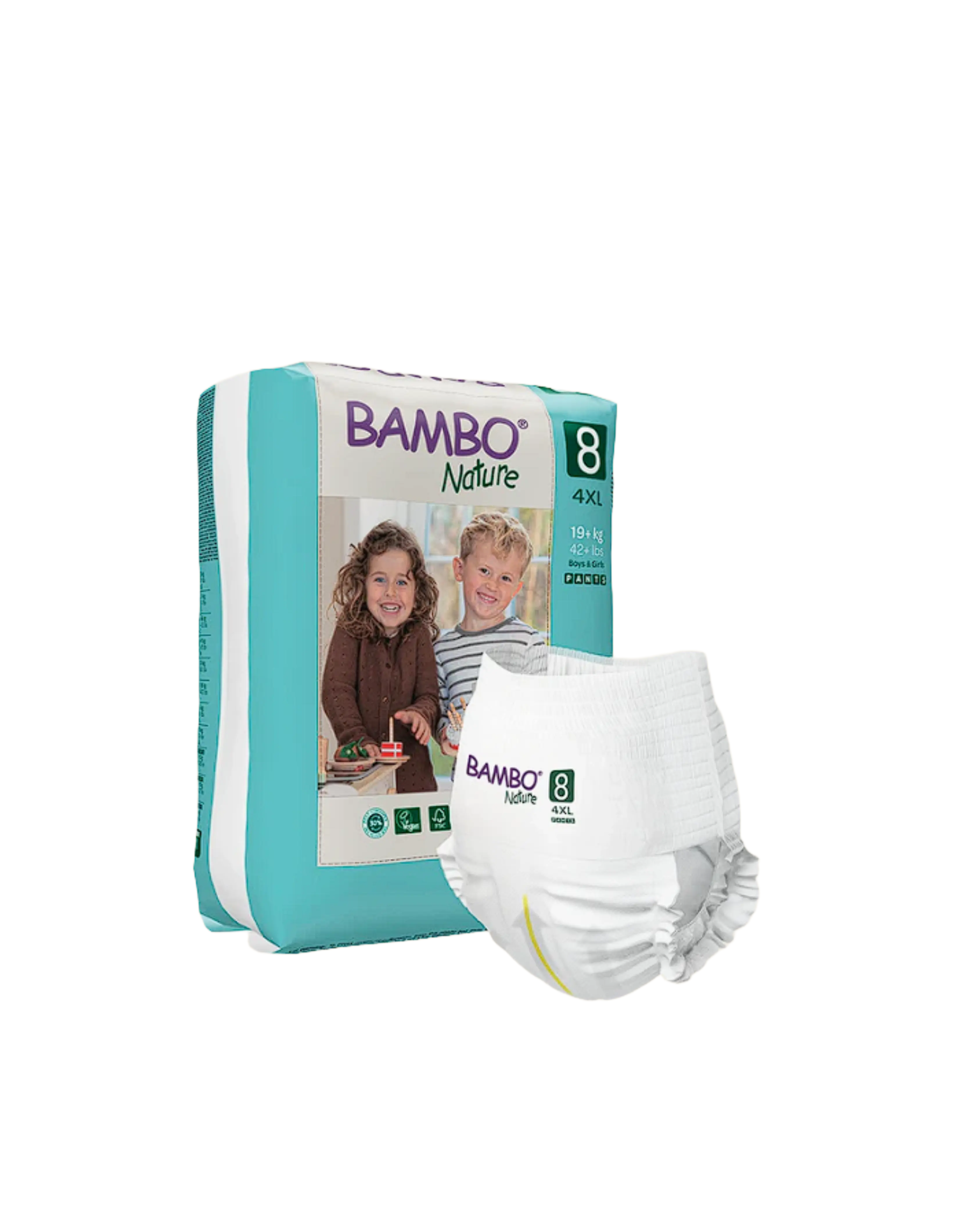 Fraldas Cueca Bambo Nature T8 +19 kg 16 unidades