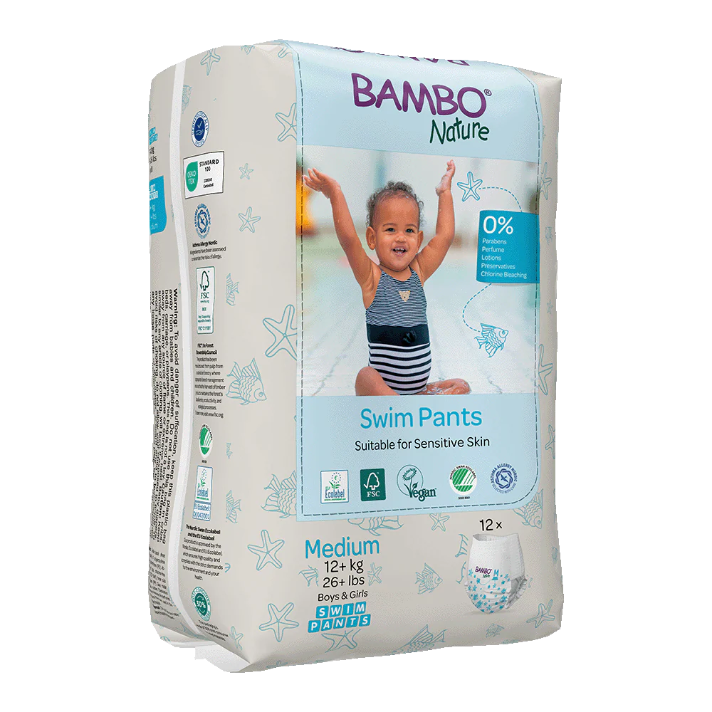 Fraldas de Banho Bambo Nature - M (+12 kg) 12 Unidades