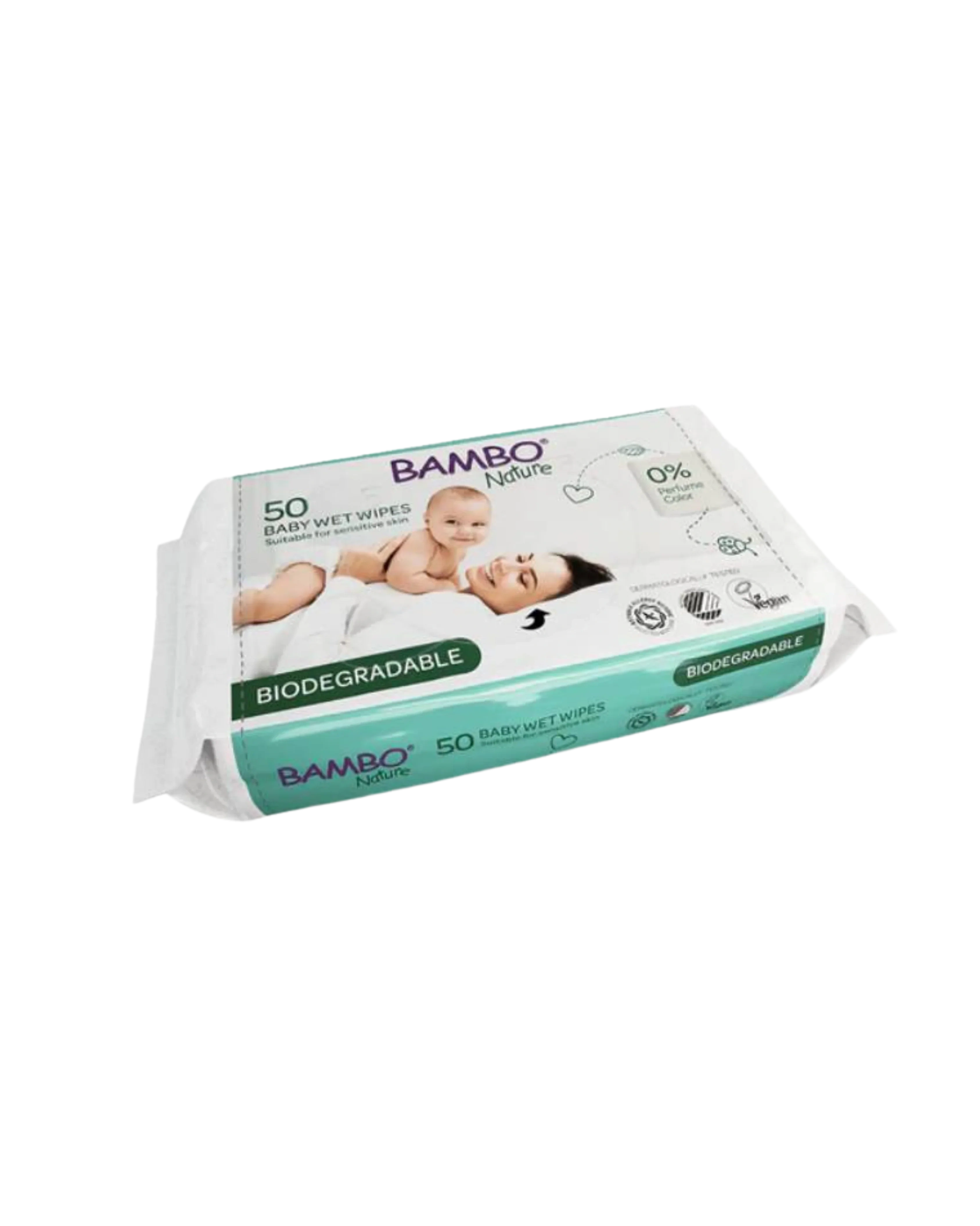 Toalhitas Biodegradáveis Bambo Nature 50 unidades